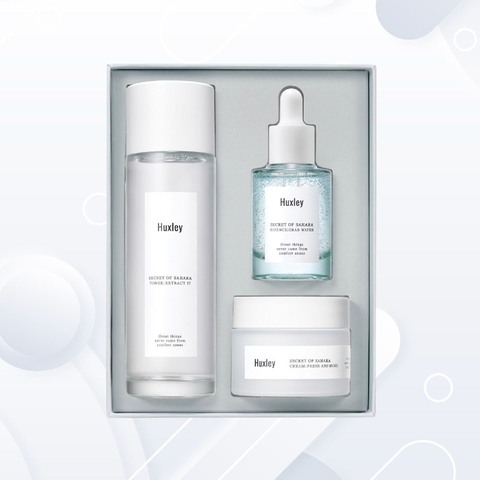 Bộ 3 cấp nước sâu, dưỡng ẩm và làm mát da, Huxley Hydration Trio