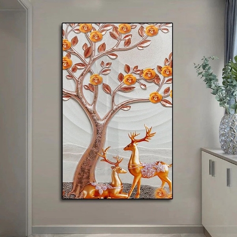 Tranh Khổ Dọc - Tranh Hươu Tài Lộc SGP 2832262