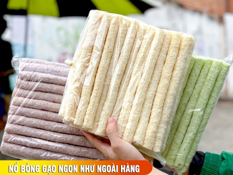 Nguyên liệu nổ bỏng gạo ngon như quán-1 kg gạo nổ được bao nhiêu bỏng