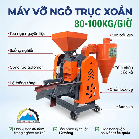 Máy Vỡ Ngô Trục Xoắn
