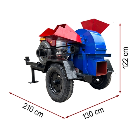 Máy băm gỗ đa năng 2T bệ kéo phiên bản mới