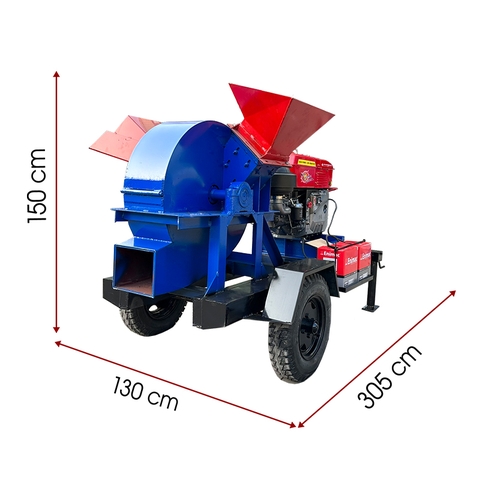 Máy băm gỗ đa năng 5T bệ kéo phiên bản mới