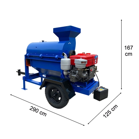 Máy Băm Xơ dừa B1200 Bệ Kéo Đầu Nổ
