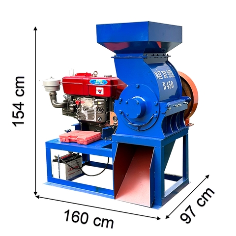 Máy băm xơ dừa B450 đầu nổ
