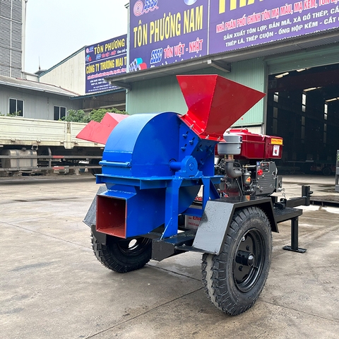 Máy băm gỗ đa năng 2T bệ kéo phiên bản mới