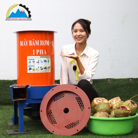 Máy Băm Rơm Dừa 1 Pha Cải Tiến