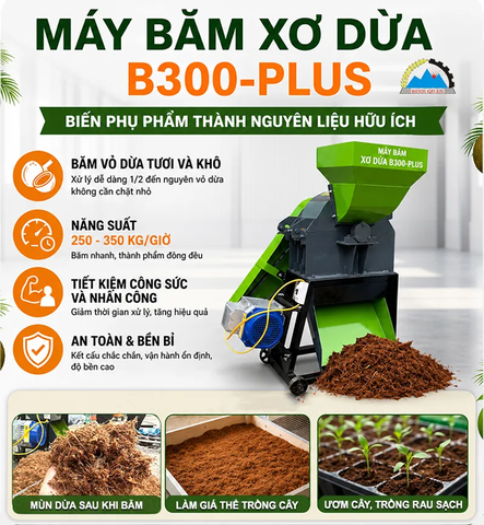 Máy Băm Xơ Dừa B300-Plus