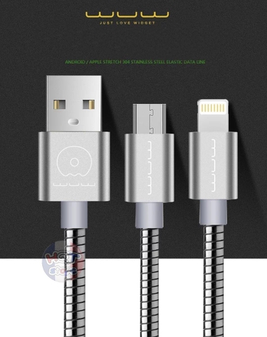 Cáp sạc Metal WUW Lighting/MicroUSB chính hãng