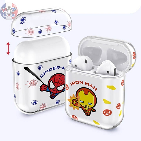 Case Trong Suốt Siêu Anh Hùng Marvel Avengers cho Airpods 1 / 2