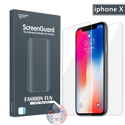 Miếng dán cường lực dẻo full mặt lưng Gor 6H Iphone X