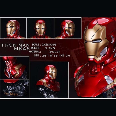 Mô hình IRon Man Mark 46 Polystone tỉ lệ 1:2 cao 35cm (MK46) Civil War