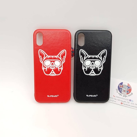 Ốp lưng da iPearl Luminous Bull Dog cho IPhone X