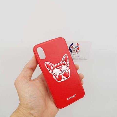 Ốp lưng da iPearl Luminous Bull Dog cho IPhone X