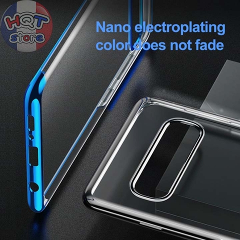 Ốp lưng dẻo trong suốt viền màu Baseus Shining Case Samsung S10 Plus / S10