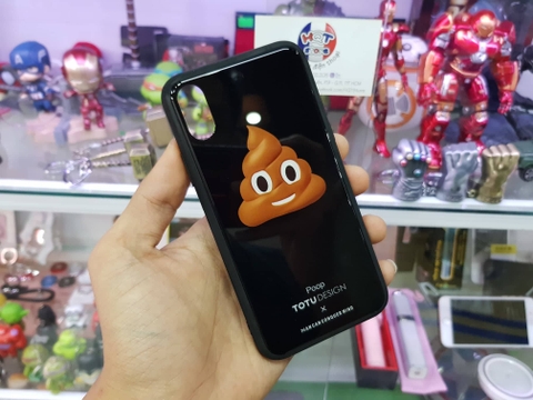 Ốp lưng Kính 9H Hình Animoji Totu cho IPhone X