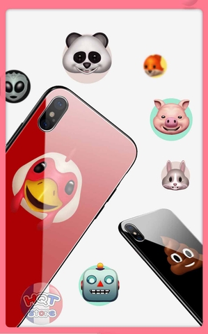 Ốp lưng Kính 9H Hình Animoji Totu cho IPhone X