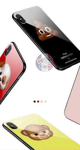 Ốp lưng Kính 9H Hình Animoji Totu cho IPhone X