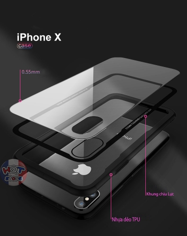 Ốp lưng kính 9H Likgus cho Iphone X Chính Hãng