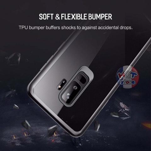 Ốp lưng trong suốt viền màu Rock cho Samsung S9 / S9 Plus