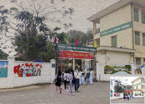 Tranh Gạo Màu Ảnh Trường Học