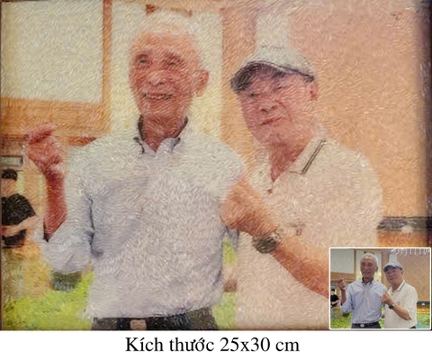 Tranh Gạo Màu Chân Dung Đôi 4