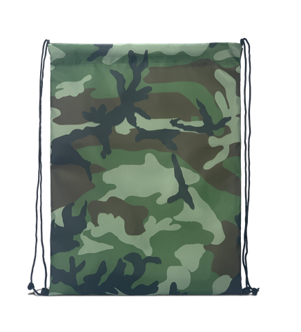 Simply Camo 210D Drawstring Tote Bag
