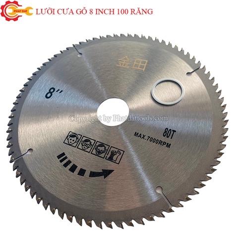 Lưỡi Cưa Gỗ 8 inch 100 Răng Cốt 25.4-30mm