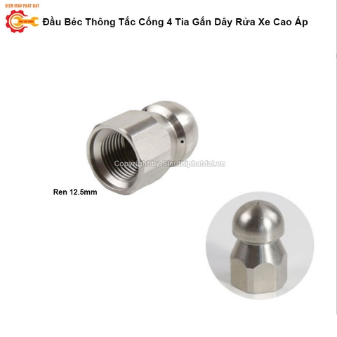 Đầu Béc Thông Tắc Cống Gắn Máy Rửa Xe Cao Áp