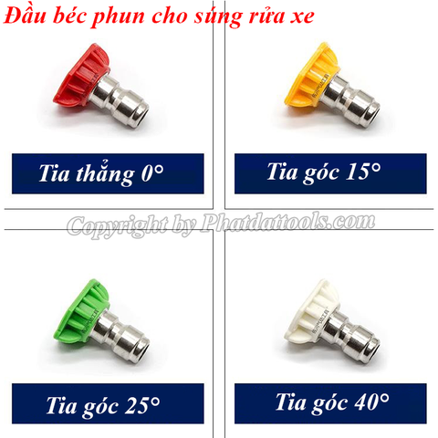 Bộ 4 Béc Xịt Rửa Xe Chỉnh Tia