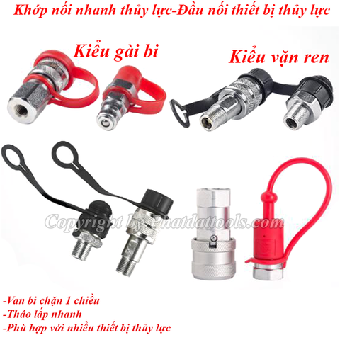 Đầu nối nhanh thủy lực dạng ren và dạng gài bi