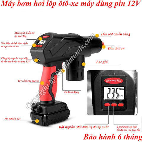 Máy bơm hơi cầm tay 12V