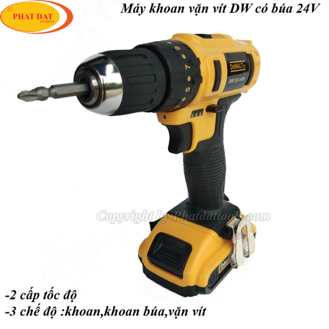 Máy khoan pin Dewalt 24V có búa