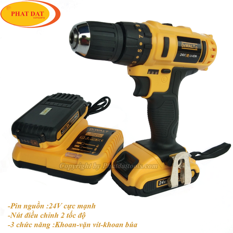 Máy khoan pin Dewalt 24V có búa