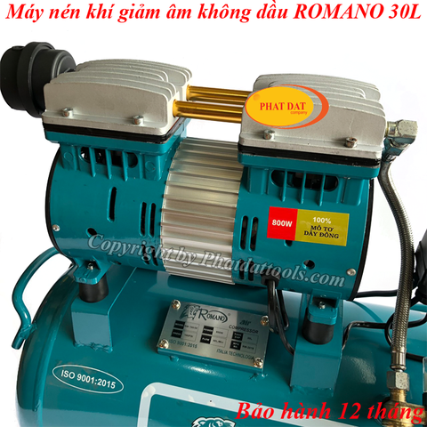 Máy nén khí sạch giảm âm không dầu ROMANO 30L 800W