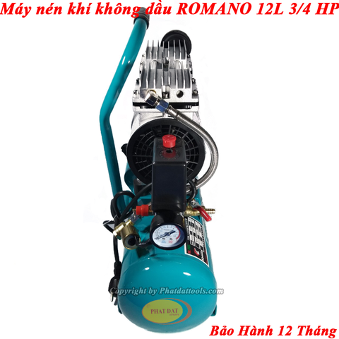 Máy Nén Khí Giảm Âm Không Dầu ROMANO 12L 3/4HP