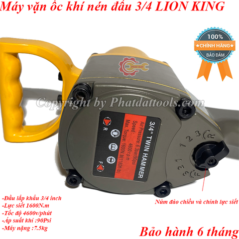 Máy siết ốc dùng hơi cỡ lớn LION KING đầu 3/4