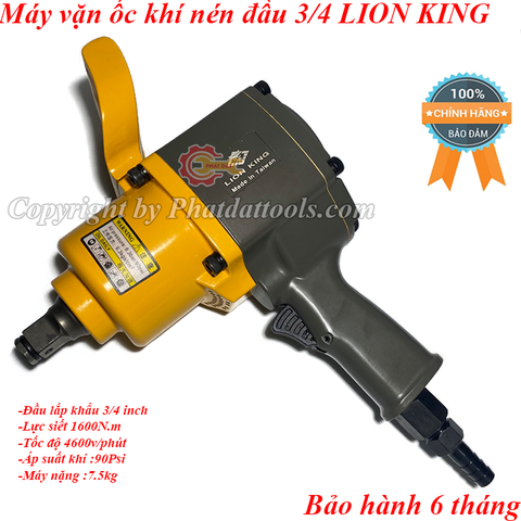 Máy siết ốc dùng hơi cỡ lớn LION KING đầu 3/4