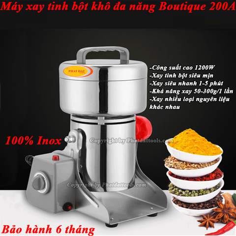 Máy Xay Tinh Bột Khô Đa Năng 200A Vỏ Inox