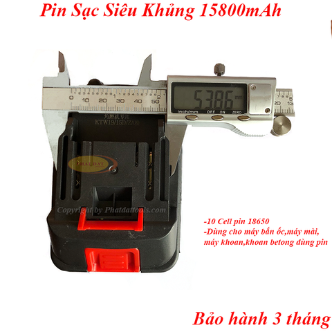 Pin 10 Cell Dung Lượng Khủng 15800mAh Cho Máy Vặn Ốc-Máy Mài-Máy Khoan-Khoan Bê Tông Dùng Pin