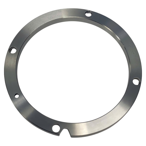 Metal Locking Ring – CNC Machined Ring with Notch and Screw Holes