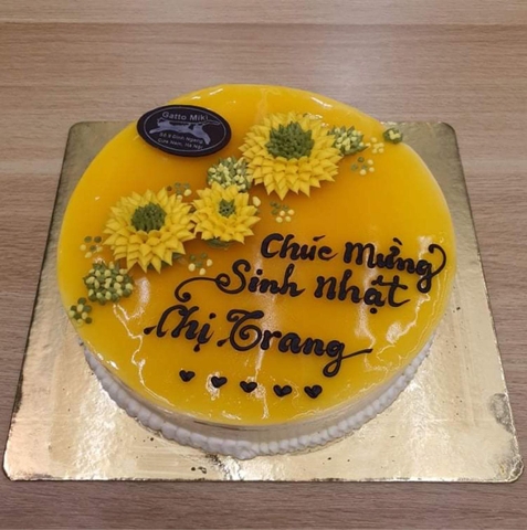 MOUSSE CHANH LEO TRANG TRÍ HOA HƯỚNG DƯƠNG