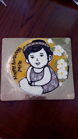 Mousse chanh leo vẽ cô gái
