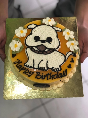 Mousse chanh leo vẽ cún con