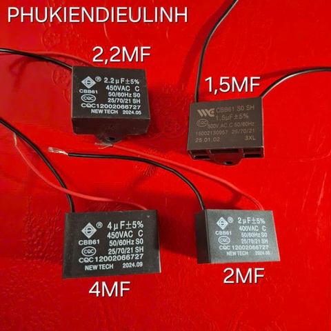(CHÍNH HÃNG) TỤ QUẠT 1,5MF/500V , 2MF/450V , 2,2MF/500V , 4MF/450V VINAWIND