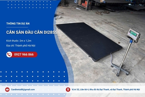 Cân Sàn 2mx1m2 Đầu Cân DI28SS Tải Trọng 2 Tấn Chính Hãng Tại Hà Nội