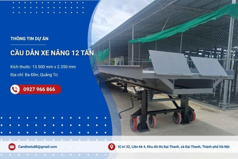 LẮP ĐẶT CẦU DẪN XE NÂNG 12 TẤN QUẢNG TRỊ