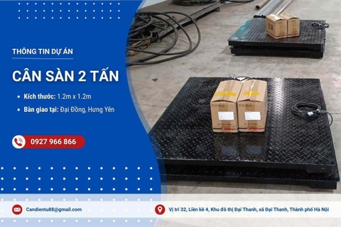Sản xuất & bàn giao 04 bộ cân sàn điện tử 2 tấn tại Hưng Yên
