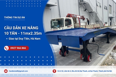 Cầu dẫn xe nâng 10 tấn (11mx2.35m) giao tại Duy Tiên, Hà Nam