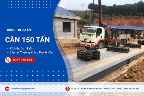 Lắp đặt trạm cân điện tử 150 tấn tại Thường Xuân, Thanh Hóa