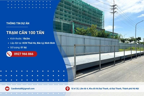 Hoàn thành lắp đặt  trạm cân 100 tấn tại Ninh Bình